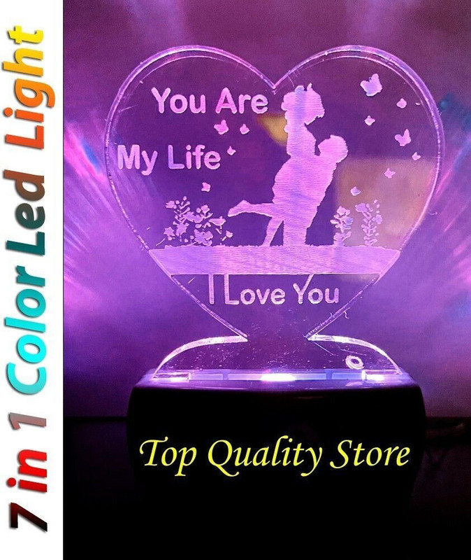 Amrut art I LOVE YOU 3D LED Night Lamp &3D Illusion LED Night Lamp (Multicolour) Night Lamp(12 cm, Multicolor)