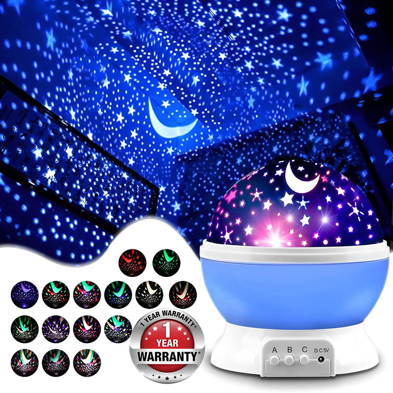 Argussy Star Master Night Light Projector Children Kids Baby Night Lamp(11 cm, 360 Degree Moon Star Projection Romantic Sky Star)