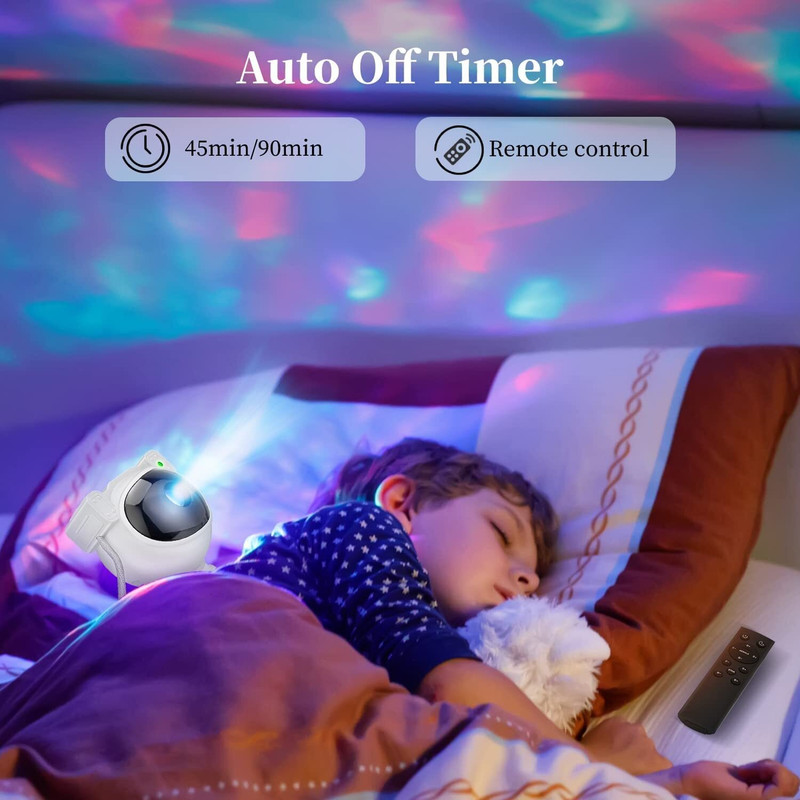 Patly Astronaut Galaxy Projector Night Light with Remote Control Projector Screen (Width 12 cm x 14 cm Height)