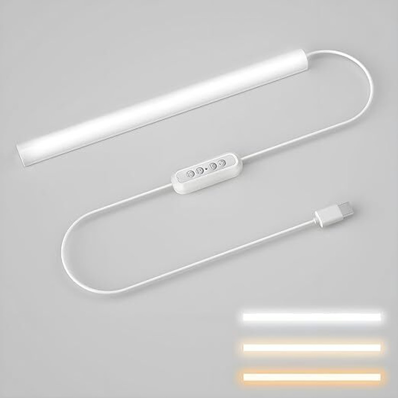 ELLOZIA LED Under Cabinet Light with 3 Color Modes | USB Plug Closet & Counter Light Study Lamp(14 cm, White)