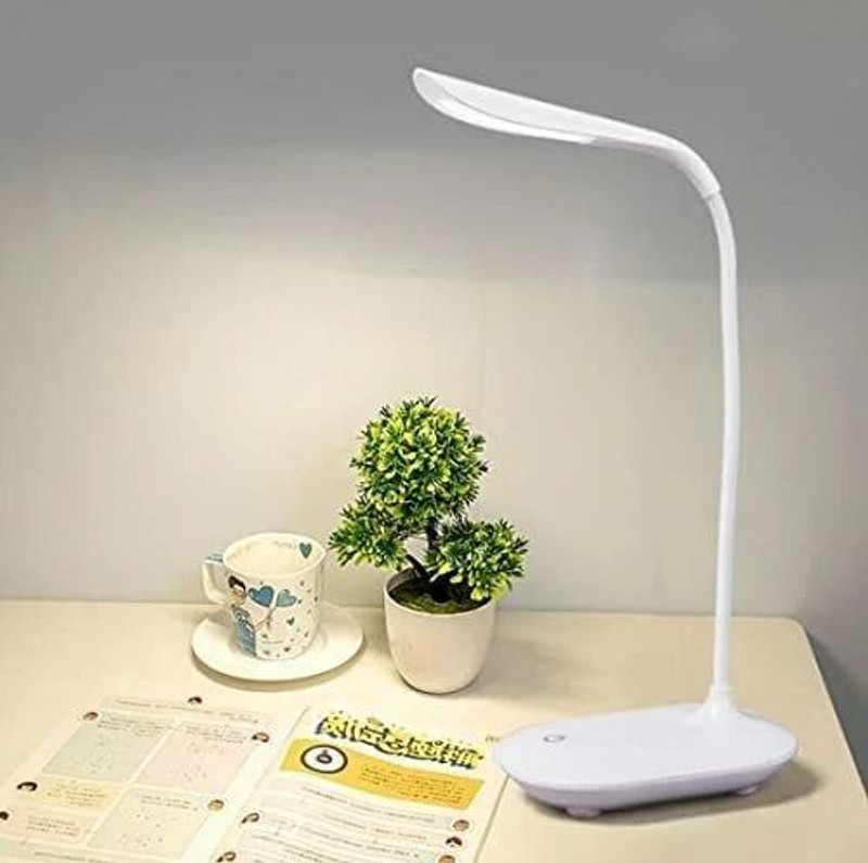 Krikav Rechargeable Emergency Student Reading /Led Foldable Desk Study Lamp(37 cm, White)