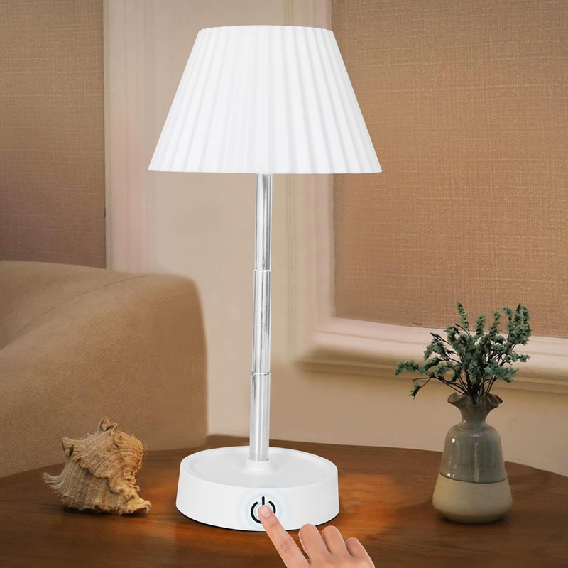 LUVIXO Rechargeable LED Touch Control Desk Lamp for Home & Bedroom, Study, Desk Lamp Night Lamp(15 cm, White)