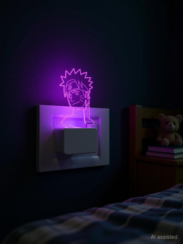 StarLaser NaturoItachi258 Plug Night Light 7 Color Changing Light Anime Home Decor lamp Night Lamp(11 cm, Multicolor)