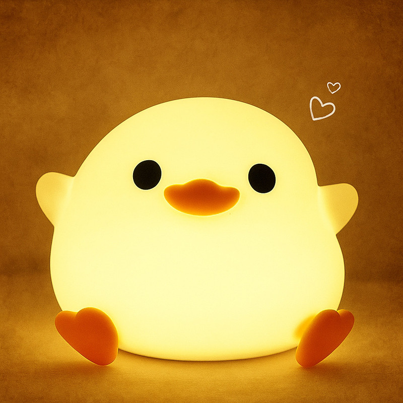 NAIRO Cute Dodo Duck Night Light,3 Level Dimmable Rechargeable Duck Light for Kids Night Lamp(8 cm, Yellow)