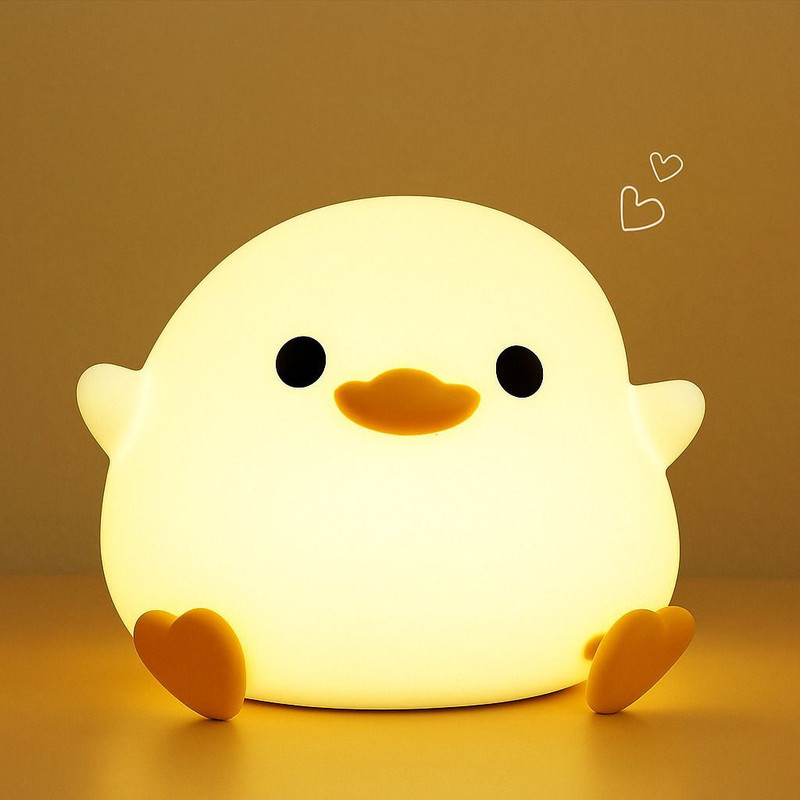 NAIRO Dodo Duck LED Changing Color Night Light Rechargeable Ideal for Bedrooms & Baby Night Lamp(8 cm, Yellow)