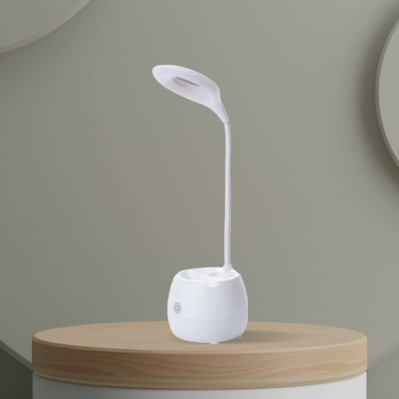 AKR Powerful Rechargeable Touch Control Multifunctional LED Lamp Desk Table Lamp Study Lamp(38 cm, White)