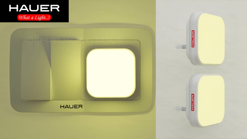 Hauer Glow-Mate Pack of 2 NANO STAR Premium LED Night Light For Hall Bedroom Classic Night Lamp(4.5 cm, WARM)