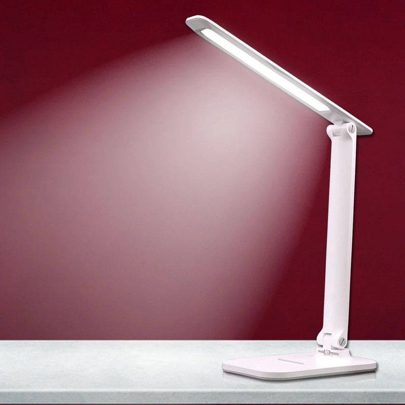 Pick Ur Needs Rechargeable Study table lamp Foldable With Touch Sensor Lithium Battery Dual Power Backup Study Lamp(42 cm, White)