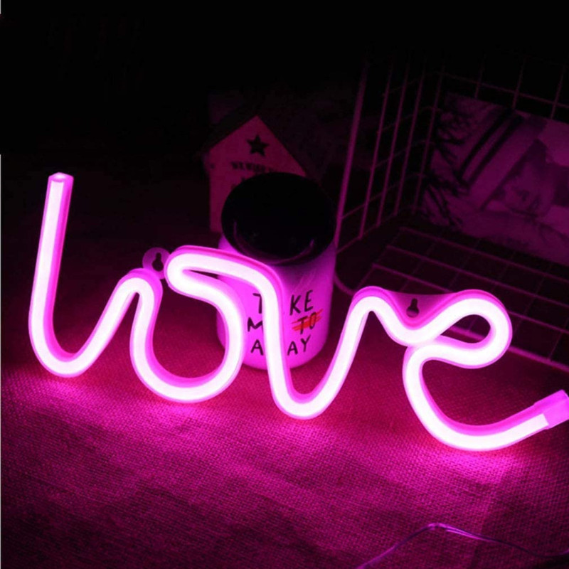 X4Decor Love Neon LED Light for Valentine, Party, Wall Decoration Night Lamp(14 cm, Pink)