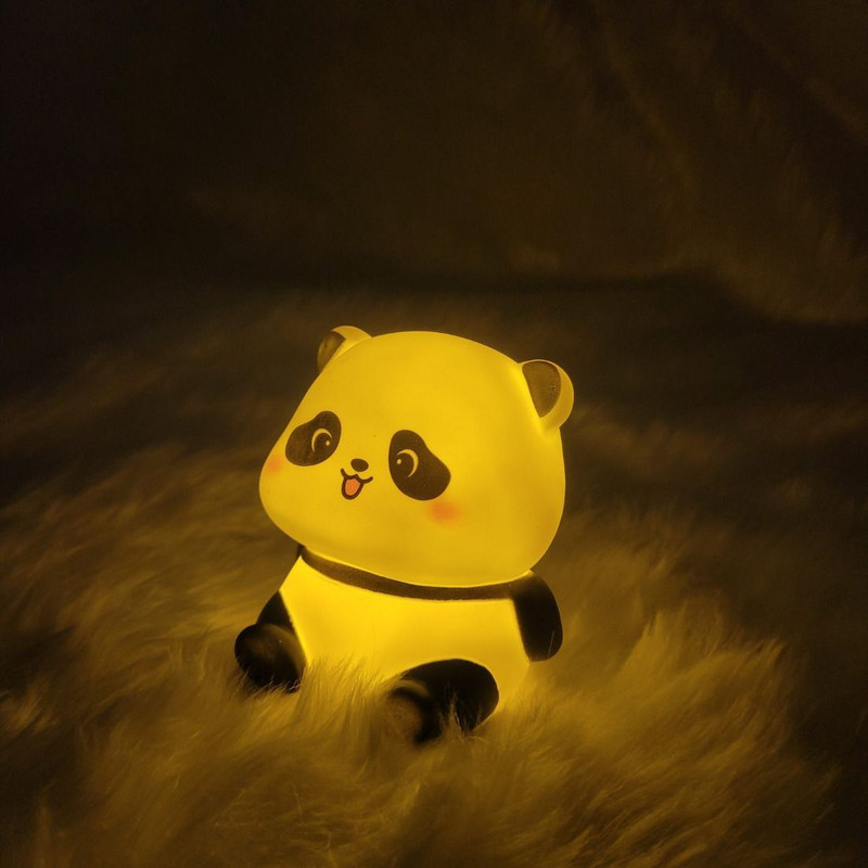 KAVIKJ Mini Panda LED Night Light for Kids Night Lamp(7.5 cm, Yellow)