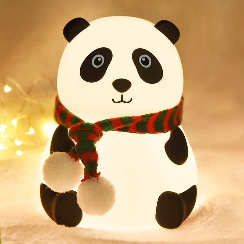 Glenston Cute Panda Silicone LED Night Lamp Night Lamp (13 cm, Multicolor) Table Lamp(13 cm, Yellow)