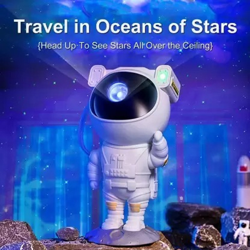 YASTRYM Night Light Astronaut Space Star Starry Nebula Projector Table Lamp Head Study Lamp(22.5 cm, White)