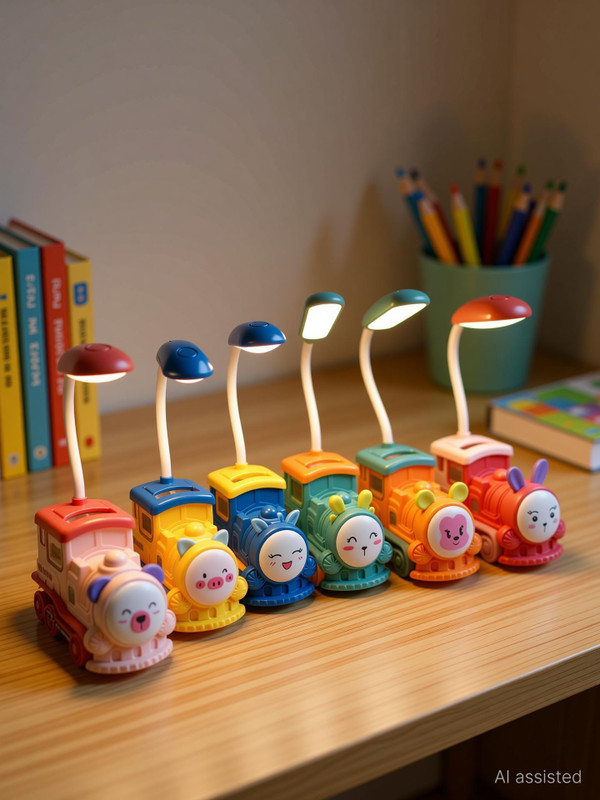 Flezny Cartoon Cute Deer Pen and Mobile Holder with USB Rechargeable Desk Lamp Study Lamp(22 cm, Light Blue2)