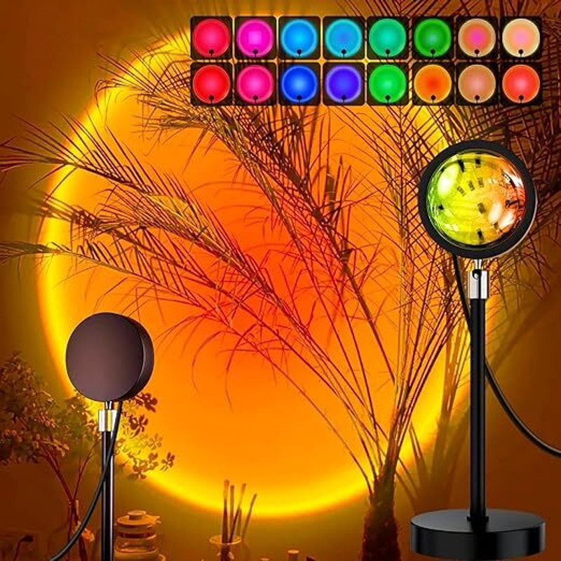 Feiny Sunset Lamp with Remote Color Changing Sunlight lamp for Photography Night Lamp(8 cm, Multicolor)