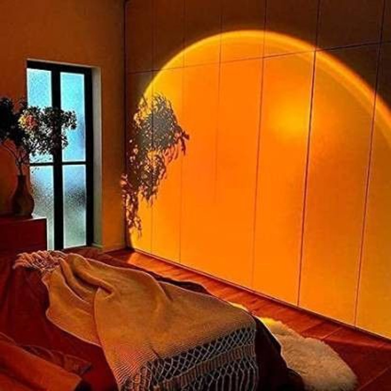 KOZZBY 02__USB Sunset Lamp, Sunset Projector Led Table Lamp, Romantic Projector Lamp for Home Party Living Room Bedroom Decor Video Shoots Insta and More Night Lamp (34 cm, Multicolor) Night Lamp(13 cm, Red, Yellow, Orange)