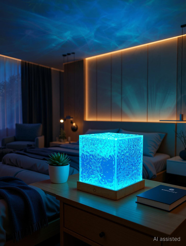 KIDOLOGY Ocean Wave LED Projector Lamp | 3D Water Effect Night Light with Remote Night Lamp(11.98 cm, Multicolor)