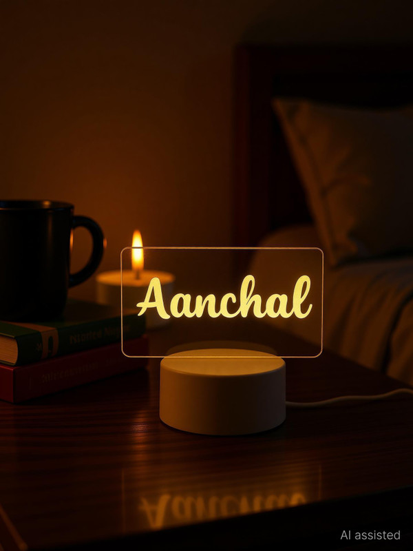 Isthir Personalized Name LED Acrylic Night Lamp Night Lamp(12 cm, White)