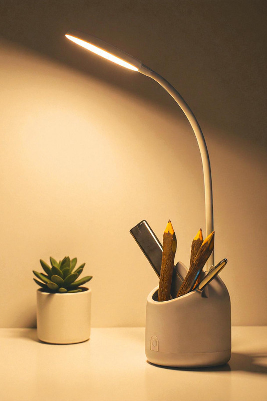 Drova 3 Colour Mode LED Table / Desk / Study Lamp Study Lamp(36 cm, Off White)