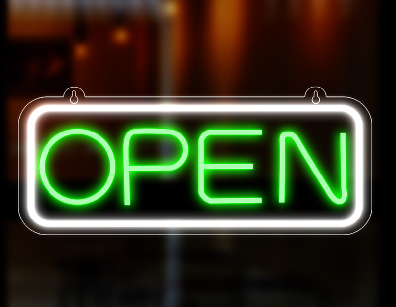 ilery Open Led Neon Sign Board Night Lamp(6 cm, Green)