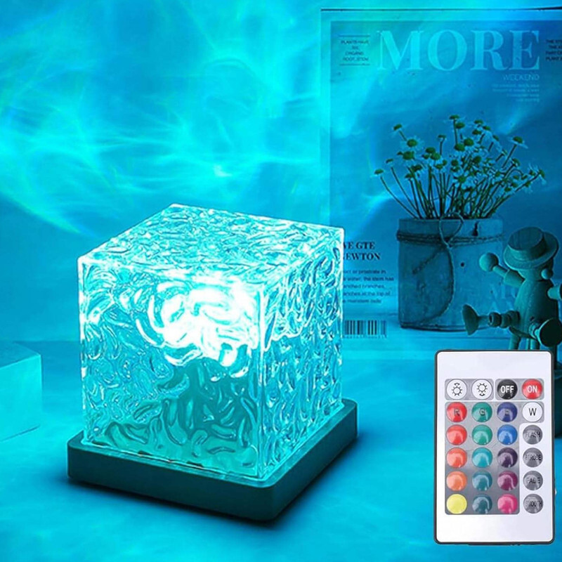 UNZAG RGB USB Rechargeable Touch Sensor Acrylic Home Decoration Water Ripple-Projector Night Lamp(15 cm, Multicolor)