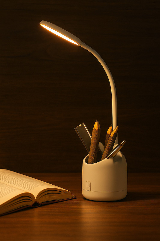 Drova LED Desk Light with USB Charging, Touch Control & Organiser Stand Study Lamp(35 cm, White)