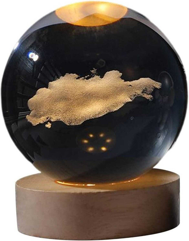 jkart 3D Islamic Crystal Ball Night Light - LED Hologram Glass Lamp Night Lamp(8 cm, D1)