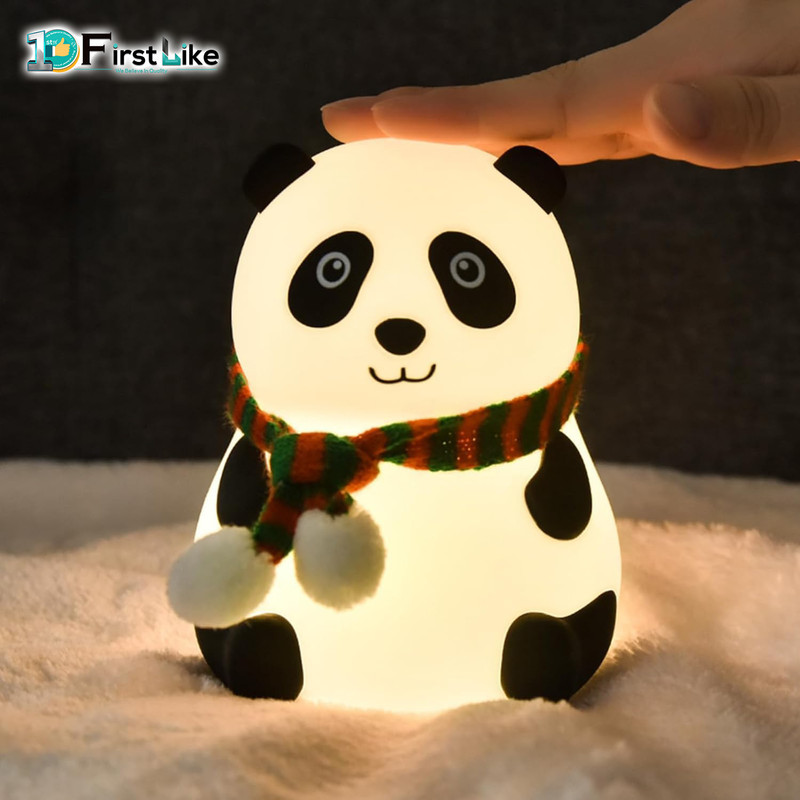 FIRSTLIKE Cute Panda Silicon Night Lamp USB Rechargeable 7 Color Changing For Kids Night Lamp(14 cm, Multicolor)