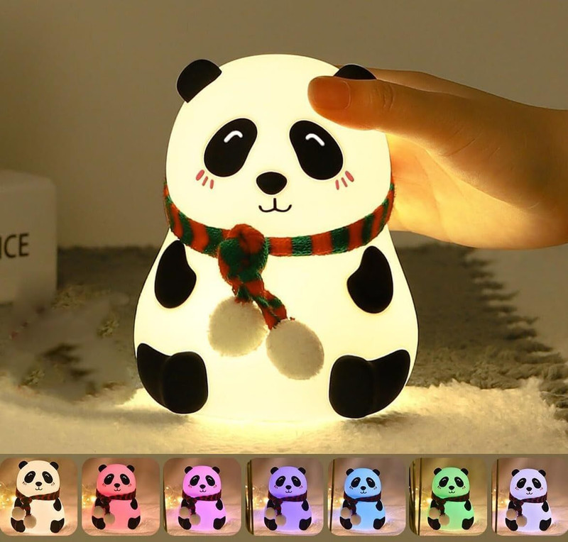 FIRSTLIKE Rechargeable Panda Lamp for Kids | 7-Color LED Changing Lamp | Room Decor & Gift Night Lamp(14 cm, Multicolor)