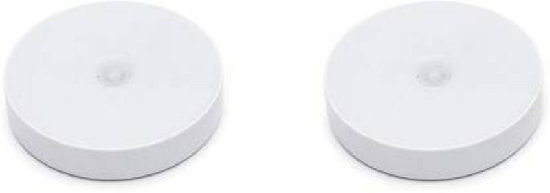 shoparam Motion Sensor Light Battery Operated Indoor/Outdoor LED Ceiling Lights for Hallway Laundry Stairs Garage Bathroom White Photocell Sensor ON/Off Upgrade Pack Of 2 Night Lamp Night Lamp(2 cm, White)