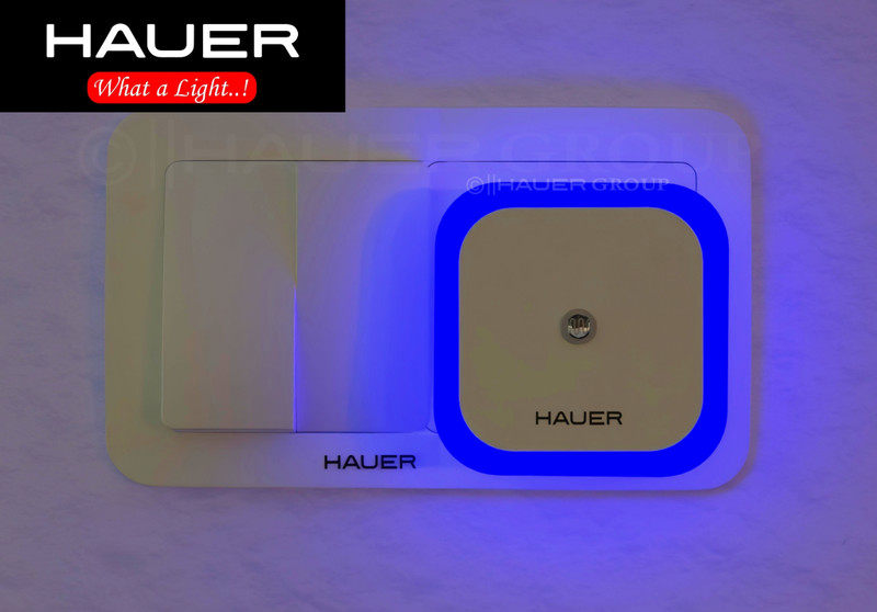 Hauer GLOW-MATE Smart LED Premium Night Light Auto Dimming With Auto ON/OFF Sensor LED Night Lamp(6 cm, Blue)