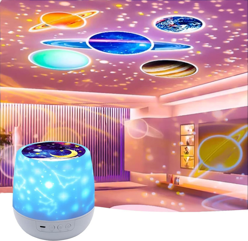 Flexi Madhav 360 Degree Rotation Star Light Sky Star Master Night Light Projector Night Lamp(10 cm, Multicolor)
