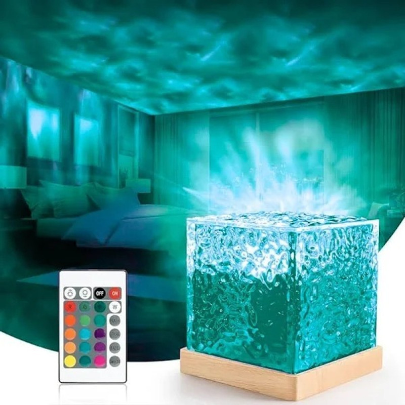 Dazzel Flex Northern Lights Ocean Wave Projector Light, 16 Colors Night Lamp(12 cm, Multicolor)