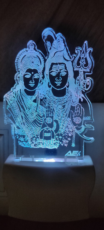 Omniverse RADHE KRISHNA FANCY NIGHT LAMP 625 Night Lamp(13 cm, MULTICOLOR LED LIGHT 7 COLOR AUTOMATIC CHANGE)