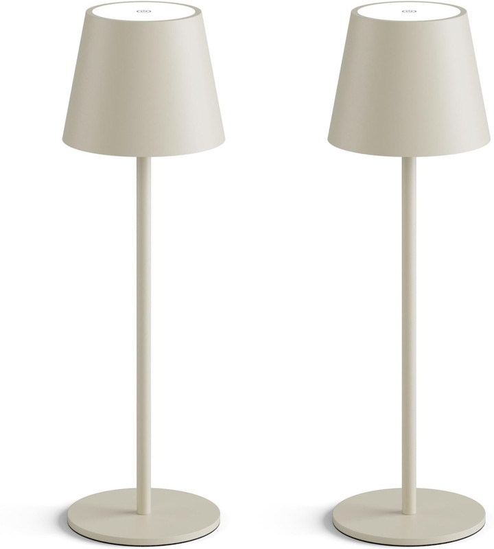 Nexila 2-Pack White Cordless Table Lamp, Rechargeable LED Light, 5000mAh, IP54 Night Lamp(36.5 cm, White)