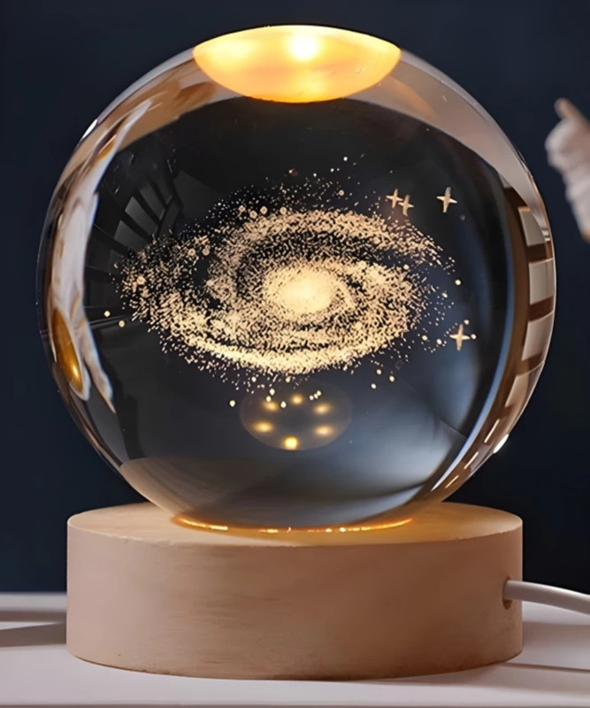 Shree Enterprise 3D Milkyway crystal night lamp Night Lamp(8 cm, Gold)