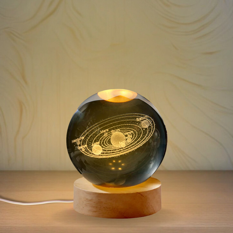 Nexify Fusion 3D Dolphin Crystal Ball Night Light Table Lamp Study Lamp(7 cm, Yellow)