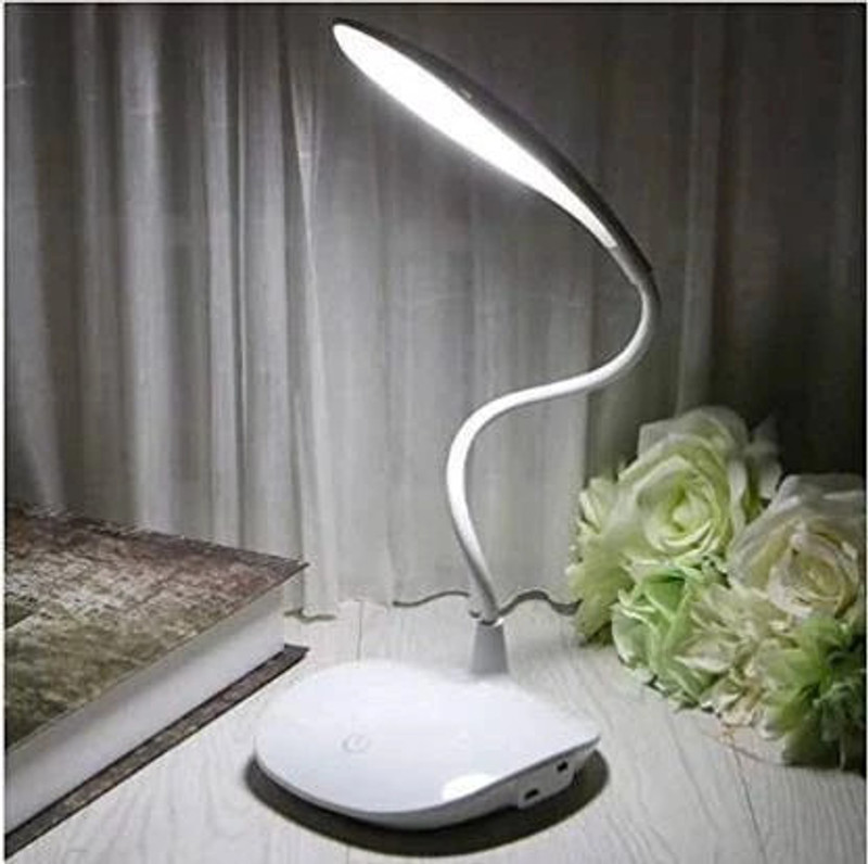 Krikav Rechargeable Study LED Lamp with Touch On/Off Switch Desk, Table and Study Lamp Study Lamp(30 cm, White)