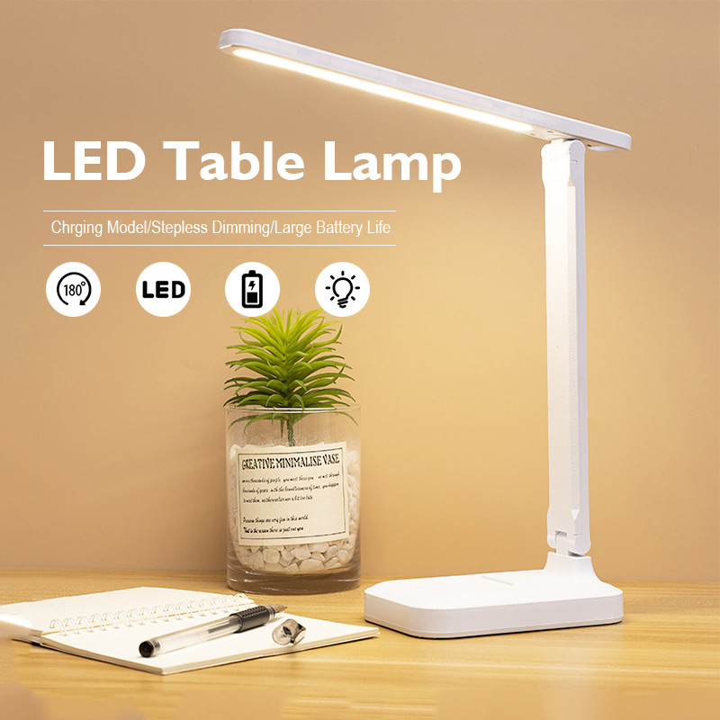 Pick Ur Needs Rechargeable LED Desk Table Lamp 3 Multiple Light Touch Dimmer 12Hrs Reading Study Lamp(9 cm, White)