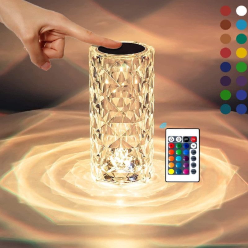 Homaura Touch LED Lamp Colour Changing Crystal Night Lamp(14 cm, Multicolor)