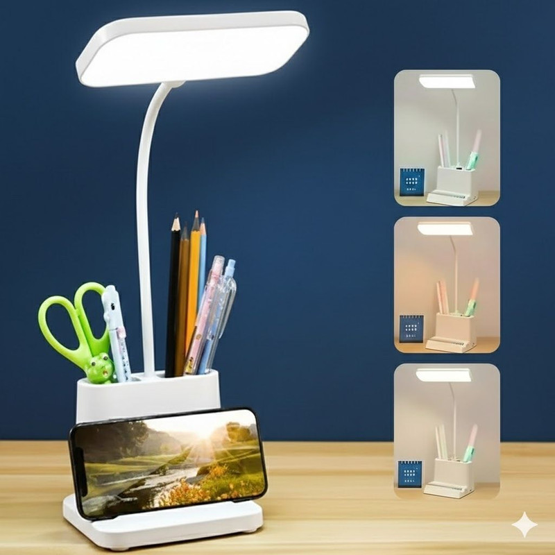 Rudefox 3 Colour Mode LED Table / Desk / Study Lamp(35 cm, White)