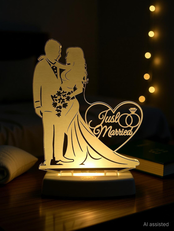 Flipkart SmartBuy Just married couple night lamp for bedroom Decoration Decorative Lighting Gifts Night Lamp(12 cm, Multicolor)