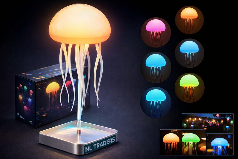 NL Traders Jellyfish Lamp,Baby LED Night Light – 7-Color Changing Lamp for Kids,Night Lamp Night Lamp(22 cm, Multicolor)