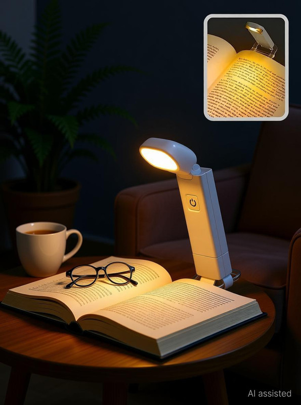 Niralasa Book Reading Light with Clip | 3 Color Tone & Adjustable Brightness Night Lamp(6 cm, White)