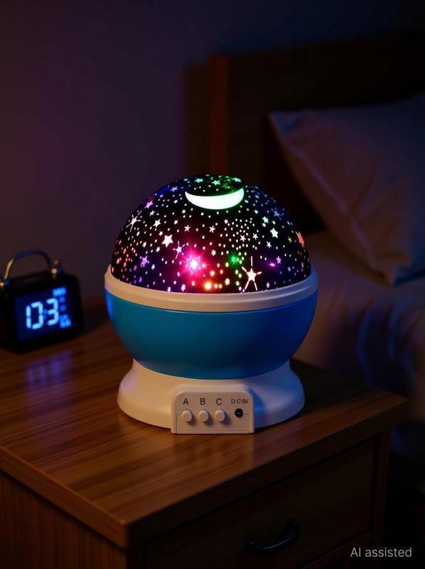 ASUKAA Star Master Lamp Galaxy Night Light with Stars Moon Projection for Bedroom Night Lamp(12 cm, Multicolor)
