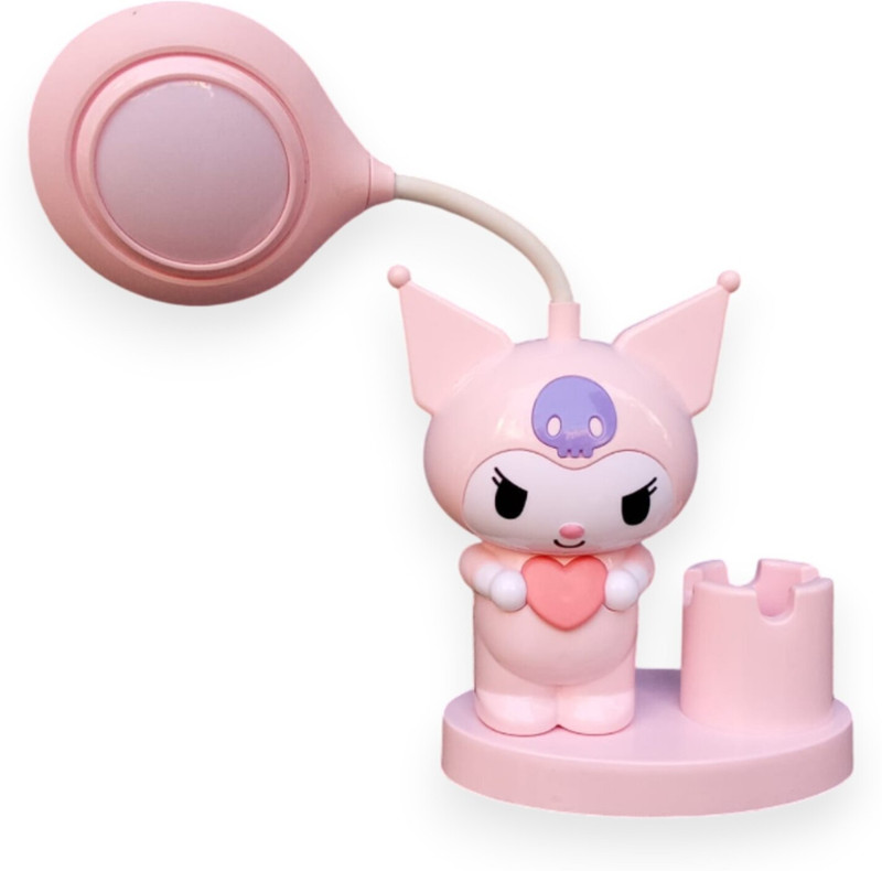 Tlismi Cartoon Design Rechargeable LED Table Lamp with Pen Holder & Inbuilt Sharpener Study Lamp(28 cm, Pink)