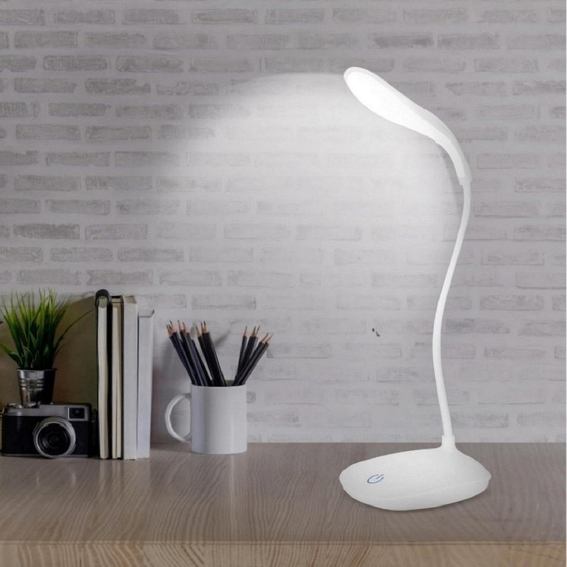 SHOP_2_HOME Rechargeable LED Touch On/Off Switch Desk Lamp Children Eye Protection Student Study Reading Dimmer Study Lamp(21, White)