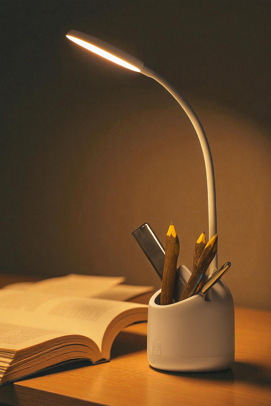 Drova 3-in-1 multifunction LED Study desk lamp with Touch Control and Rechargeable Study Lamp(35 cm, White)
