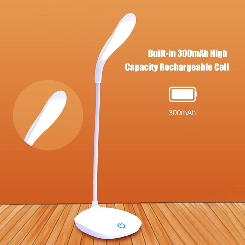 AKR Rechargeable 360 Degree Flexible Table Lamp with Touch Button Table Lamp Study Lamp(15 cm, White)