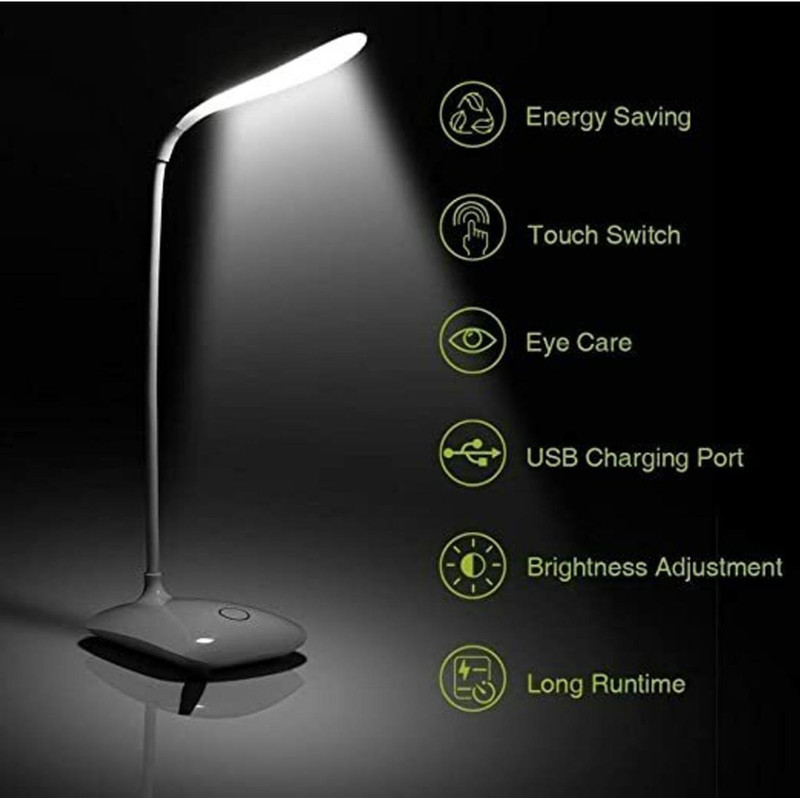 REXBURG Battery Operated Led Light, Touch Control Eye Caring, Study Lamp (15 cm, White) Study Lamp(15 cm, White)