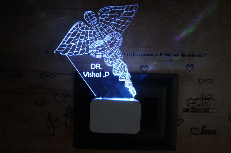 GiftDenaHai Doctor Table Gift Customized Night Lamp 3D Illusion 7 Color (72111 555 04) Night Lamp(6 cm, Multicolor)